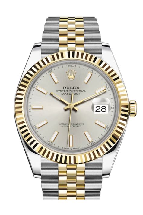 rolex sliver and gold|Rolex datejust 41 gold silver.